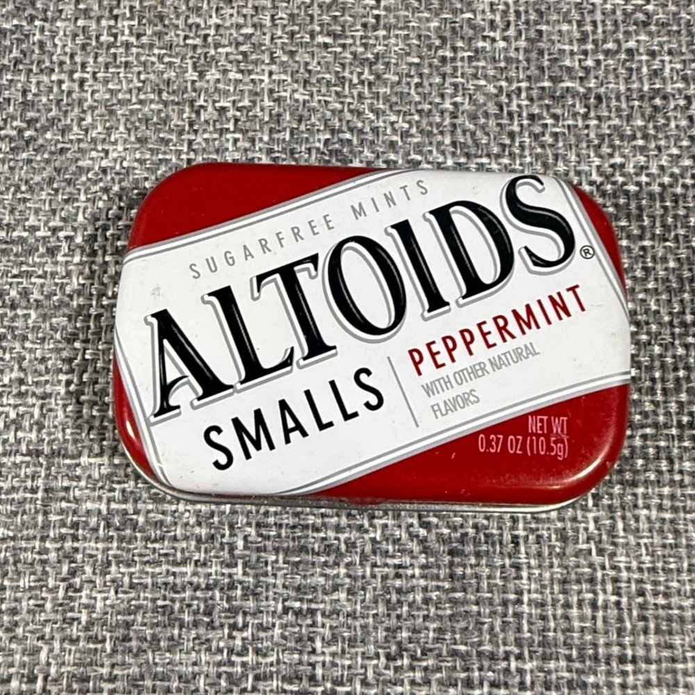 Altoids Smalls Peppermint Empty Metal Tin Red Gold Pocket Size Craft Storage .37